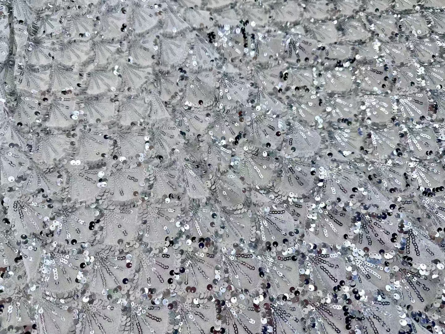 Shell Pattern Sequins Fabric