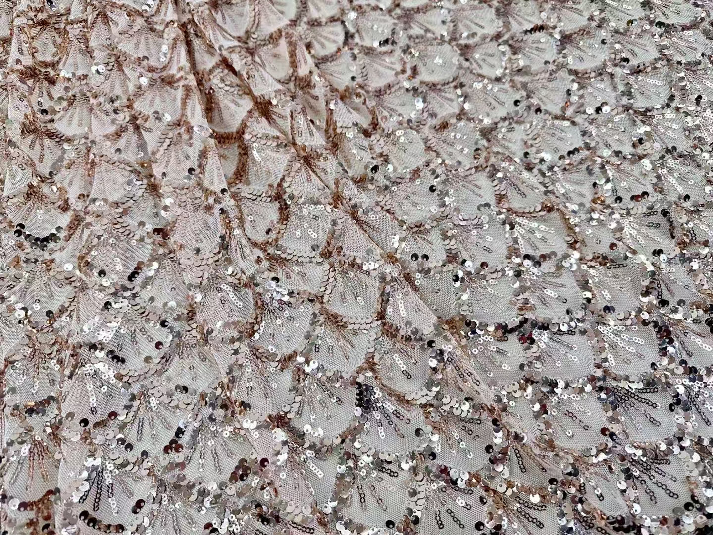 Shell Pattern Sequins Fabric