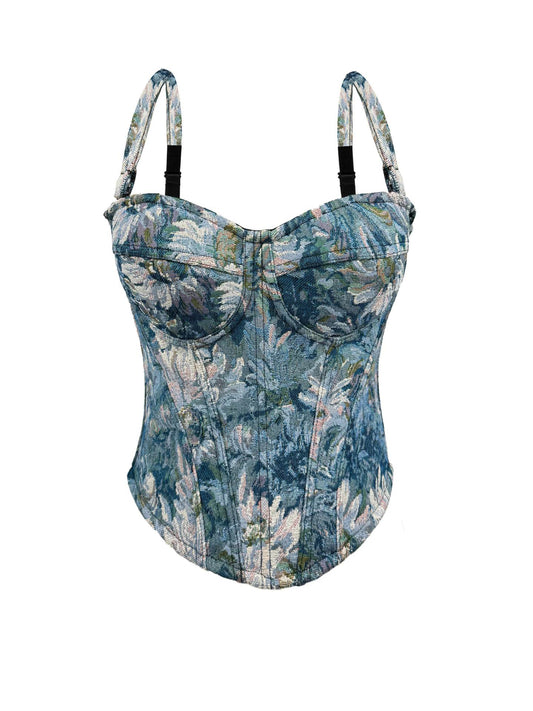 Court Style Print Corset