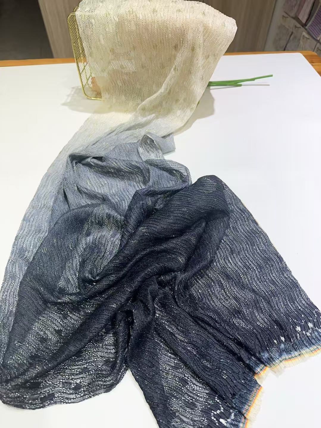 Gradient Pleated Lace