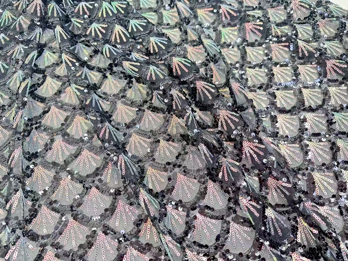 Shell Pattern Sequins Fabric