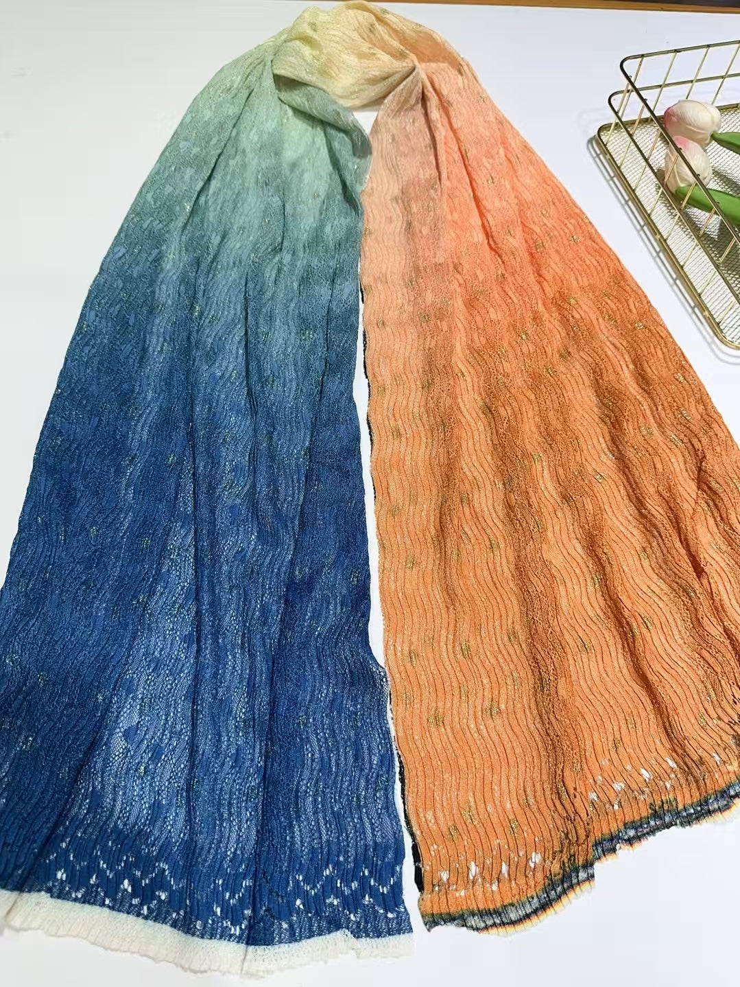 Gradient Pleated Lace