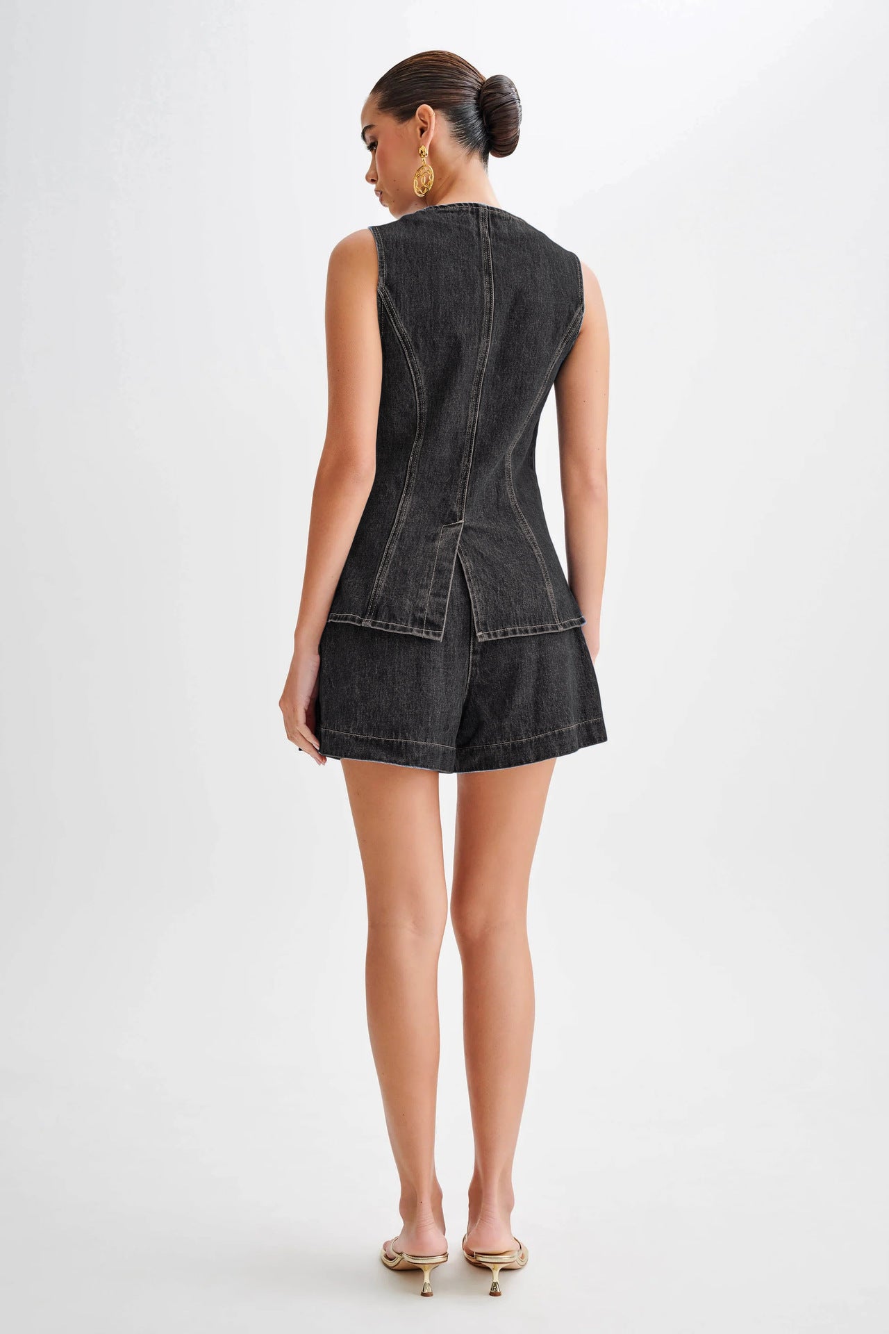 Livia Summer Denim Vest & Shorts Set