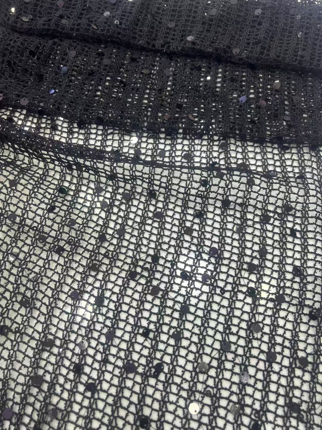 Simple Gridding Sequins Fabric