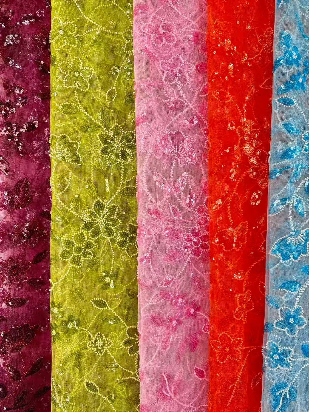 Flower Sequins Fabric