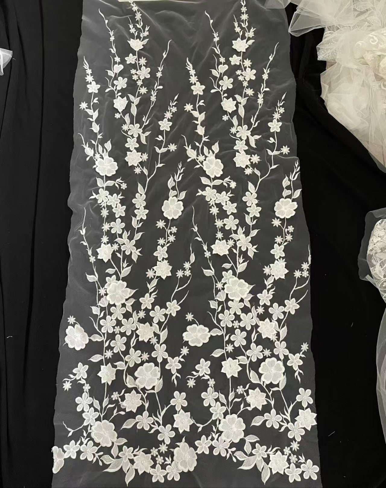 White EmbroideryFabric