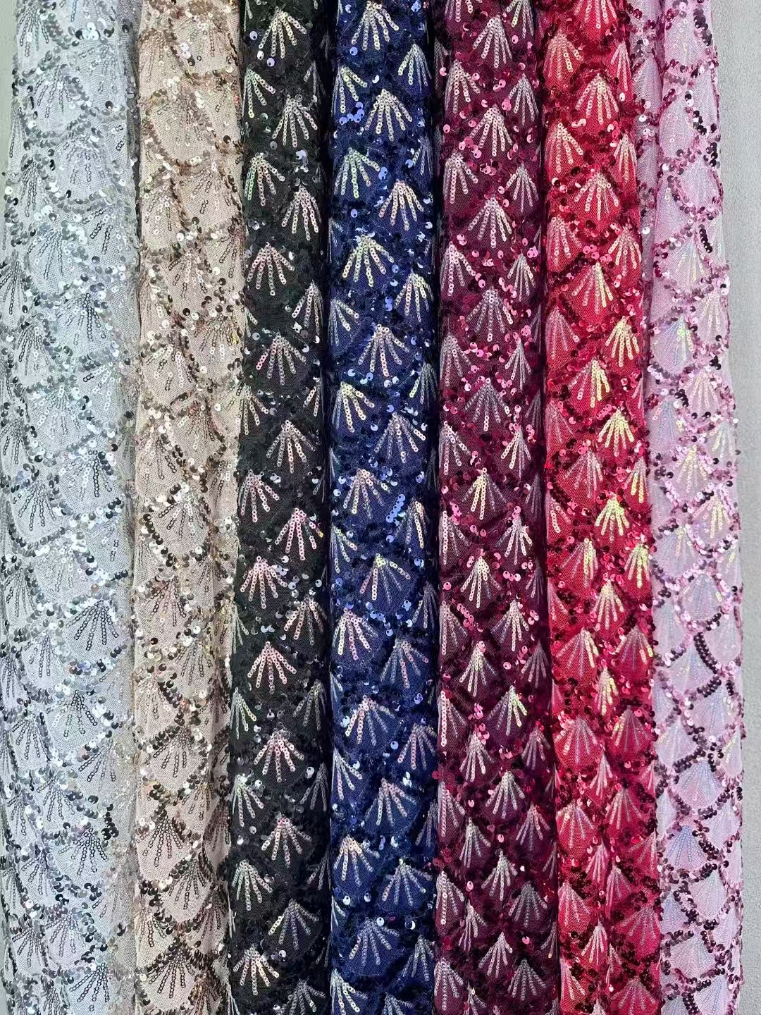 Shell Pattern Sequins Fabric
