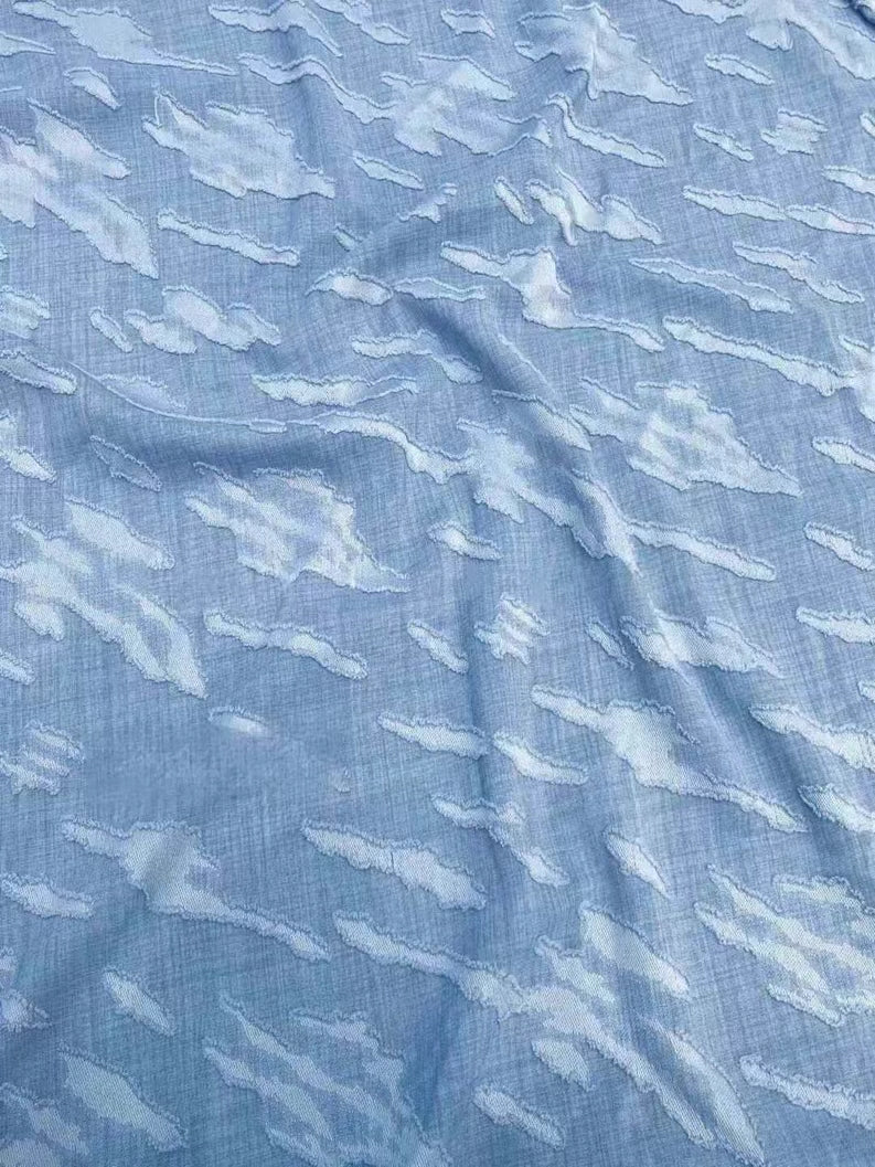 Denim Blue Jacquard Fabric