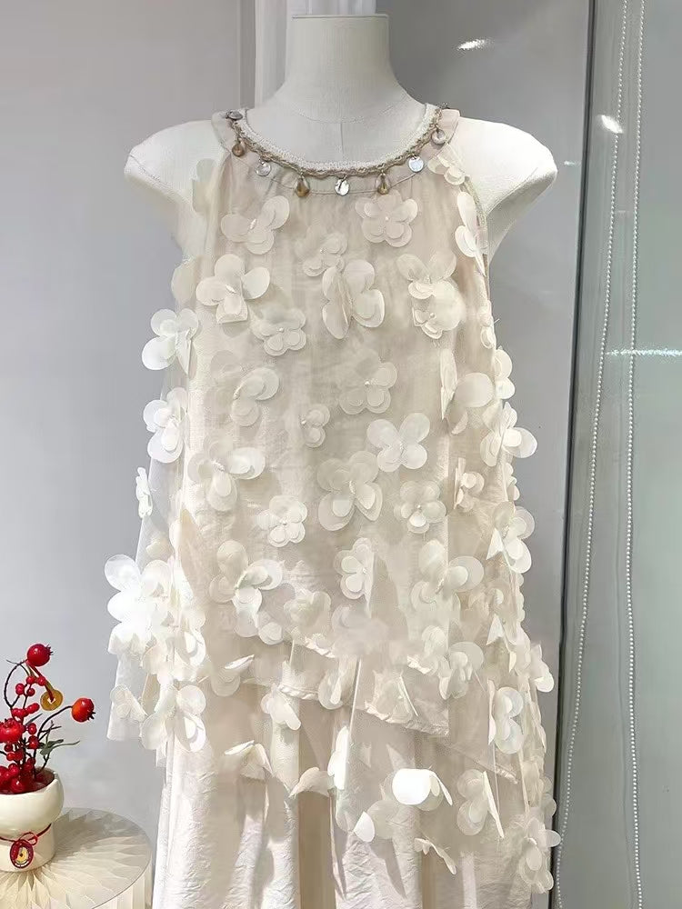 3D Flower with Pearl Fabric