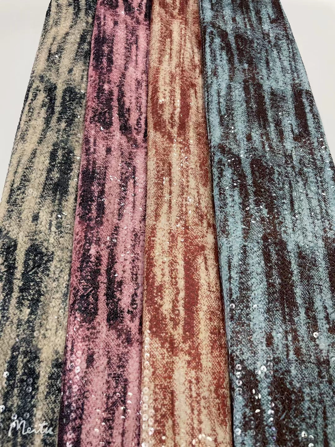 Print with Sequins Fabric