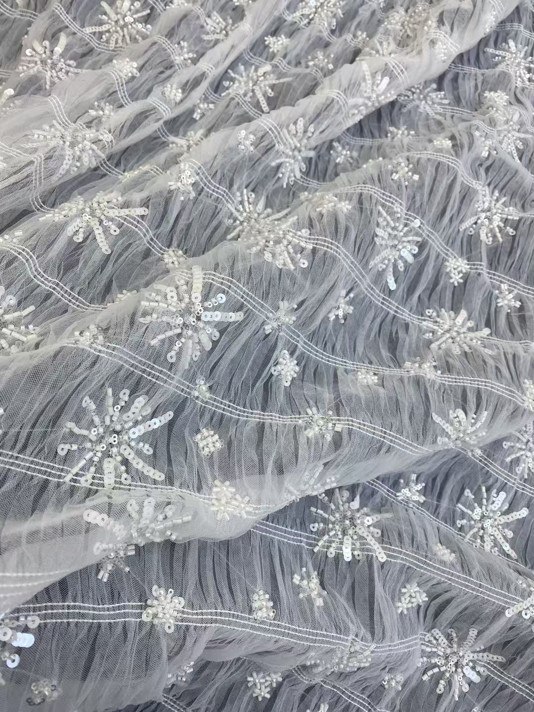 Pleated Sequins Gauze