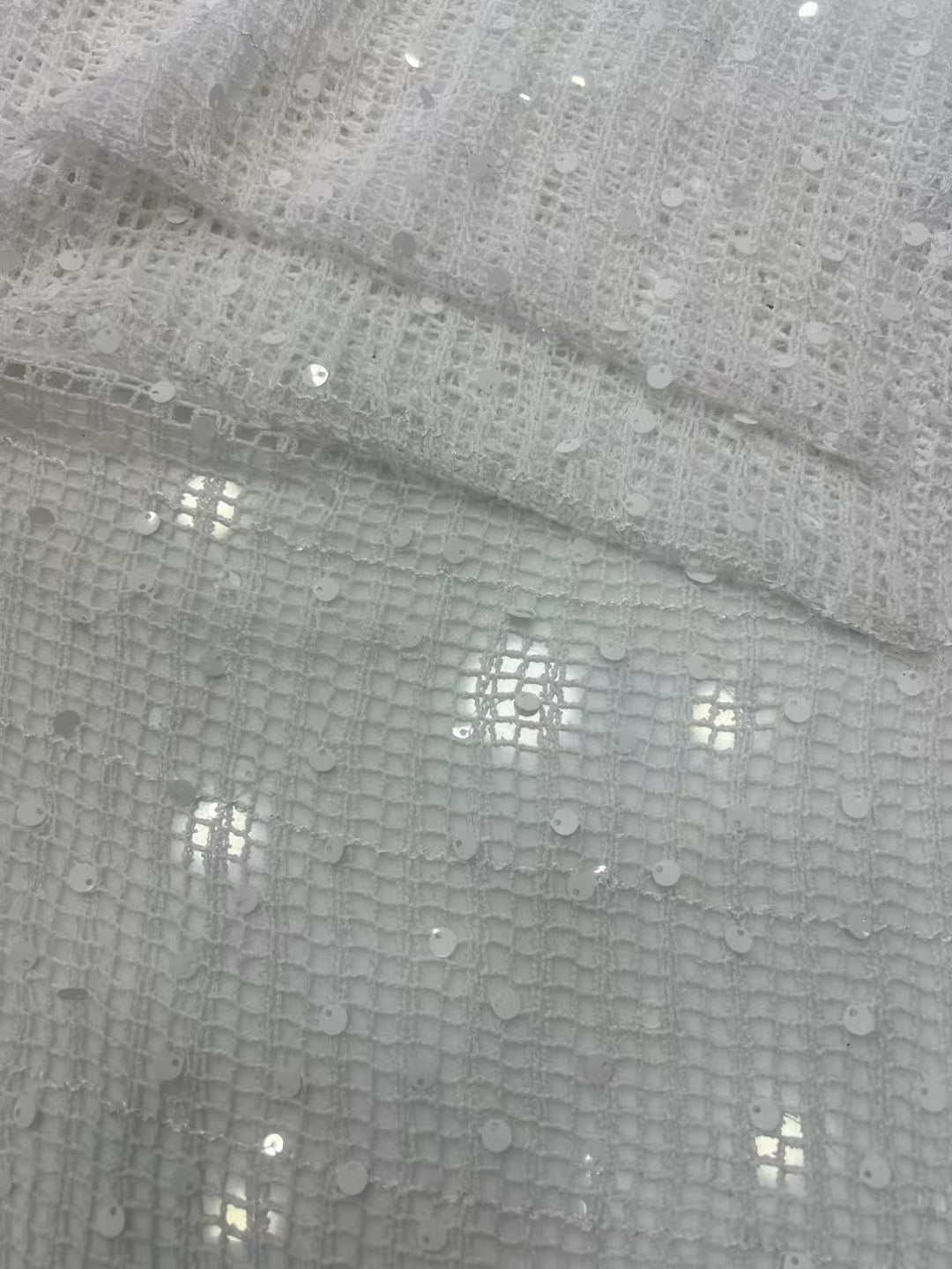 Simple Gridding Sequins Fabric