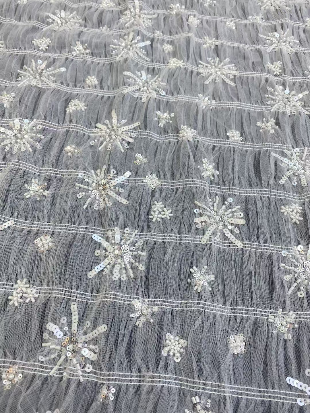 Pleated Sequins Gauze