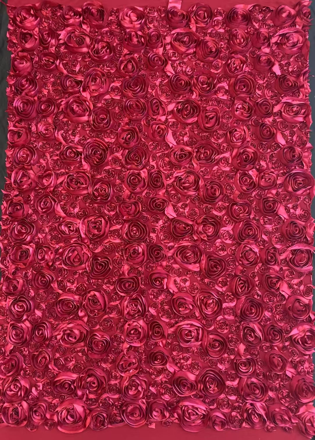 Red Rose 3D Cording Embroidery Fabric