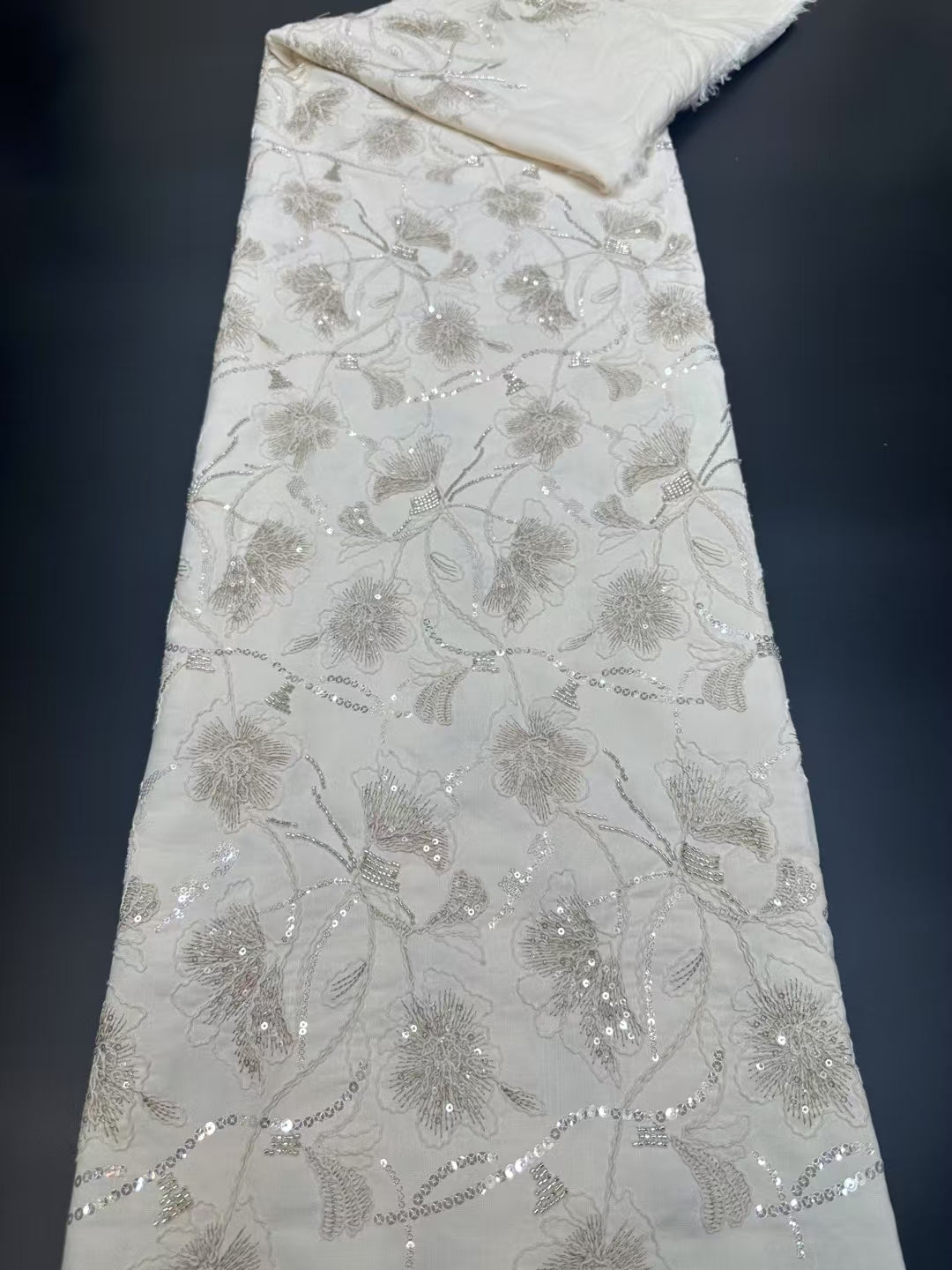 Sequins Embroidery with Cord