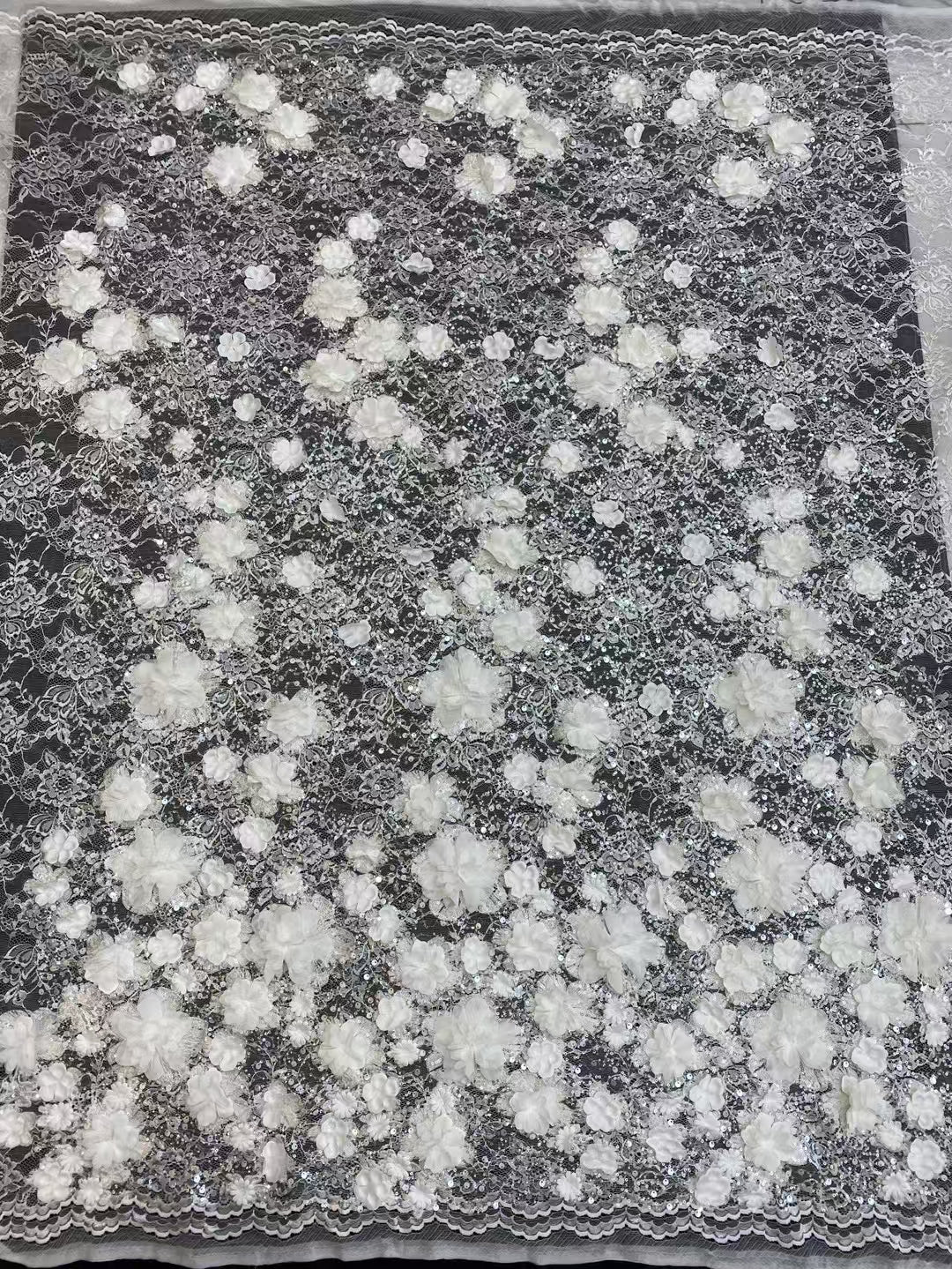 Luxury 3D Flower Sequins Fabric
