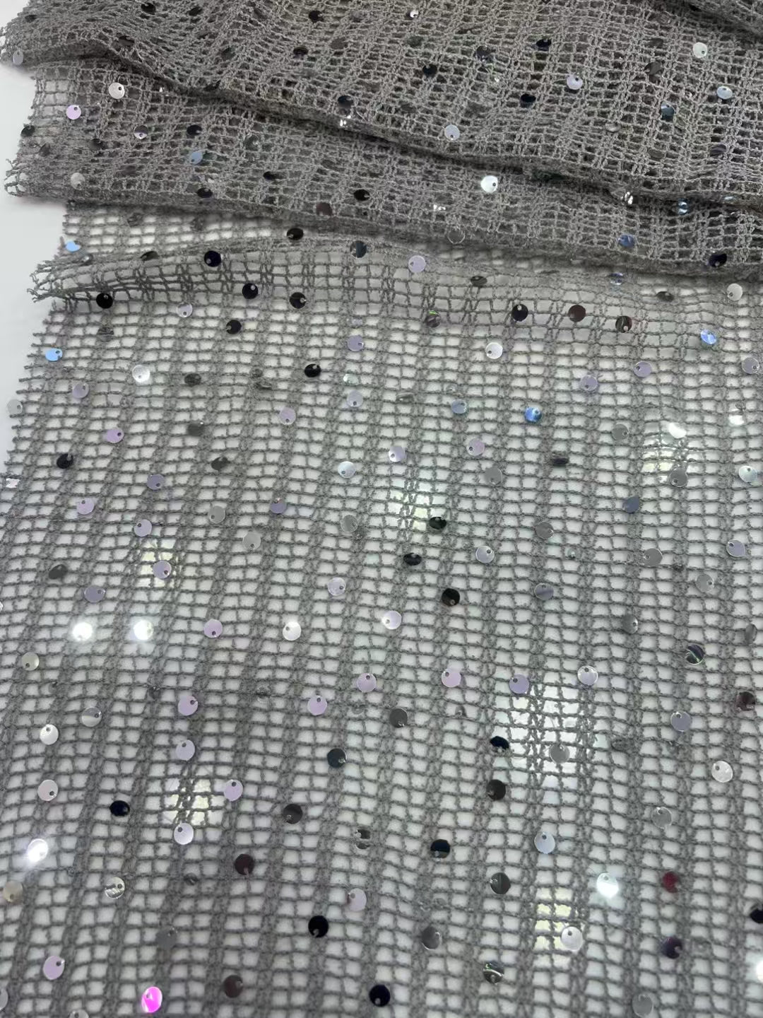 Simple Gridding Sequins Fabric