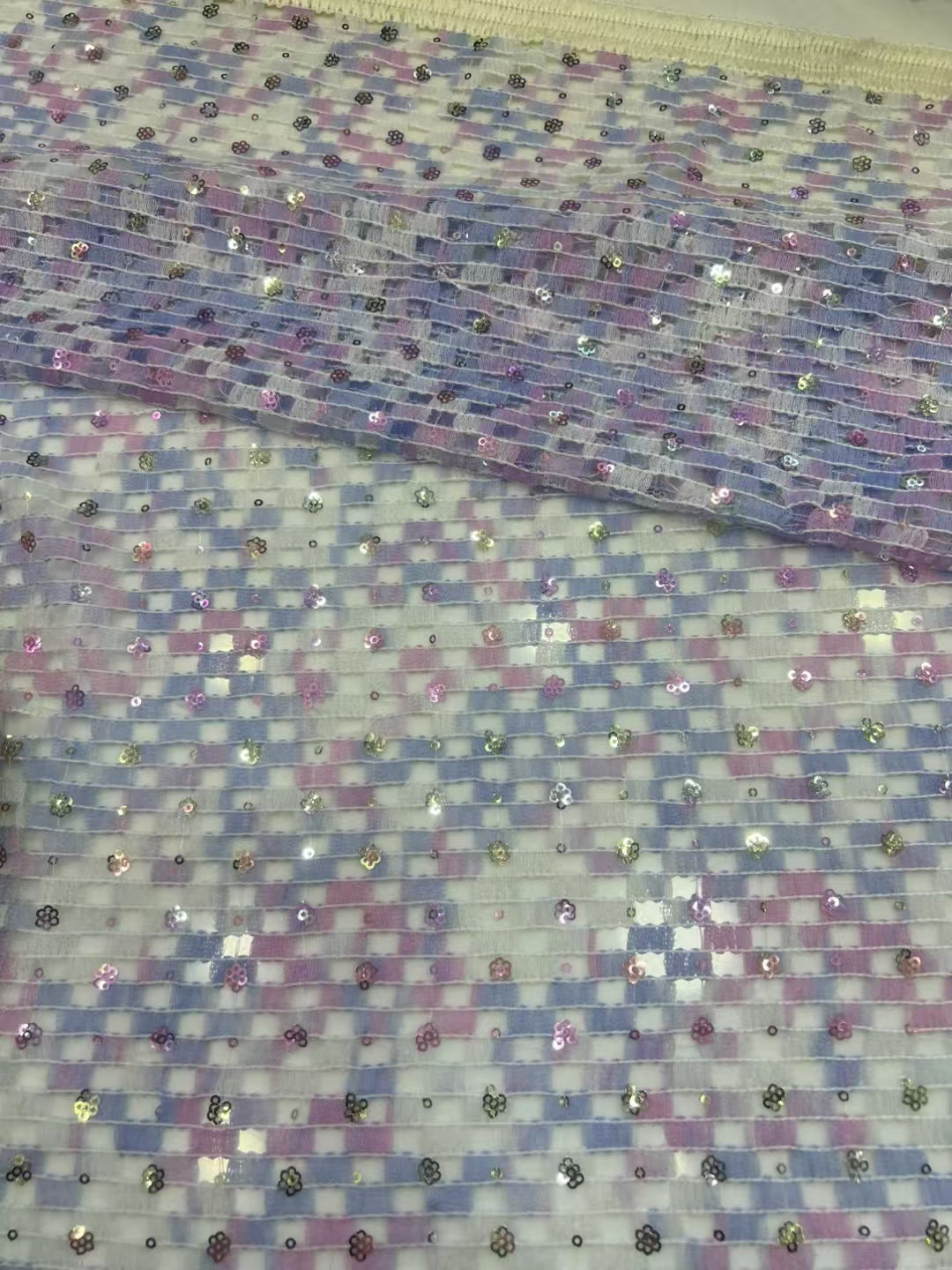 Small Flower Colorful Sequins Fabric