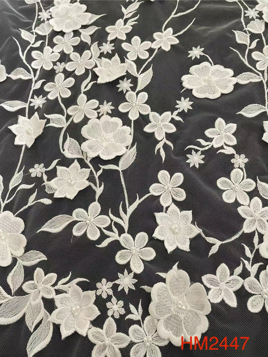 White EmbroideryFabric