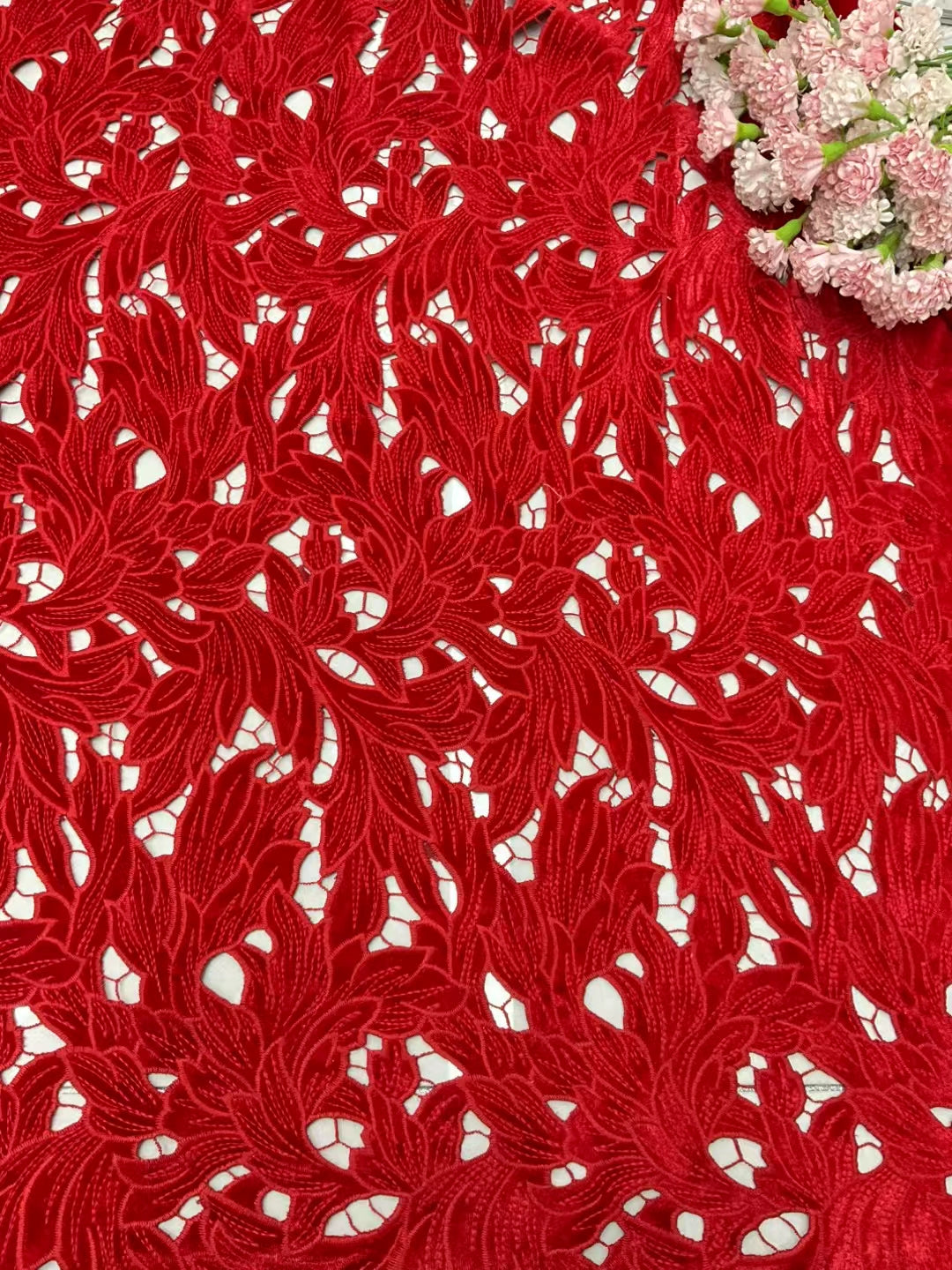 Red Leaf Chemical Embroidery