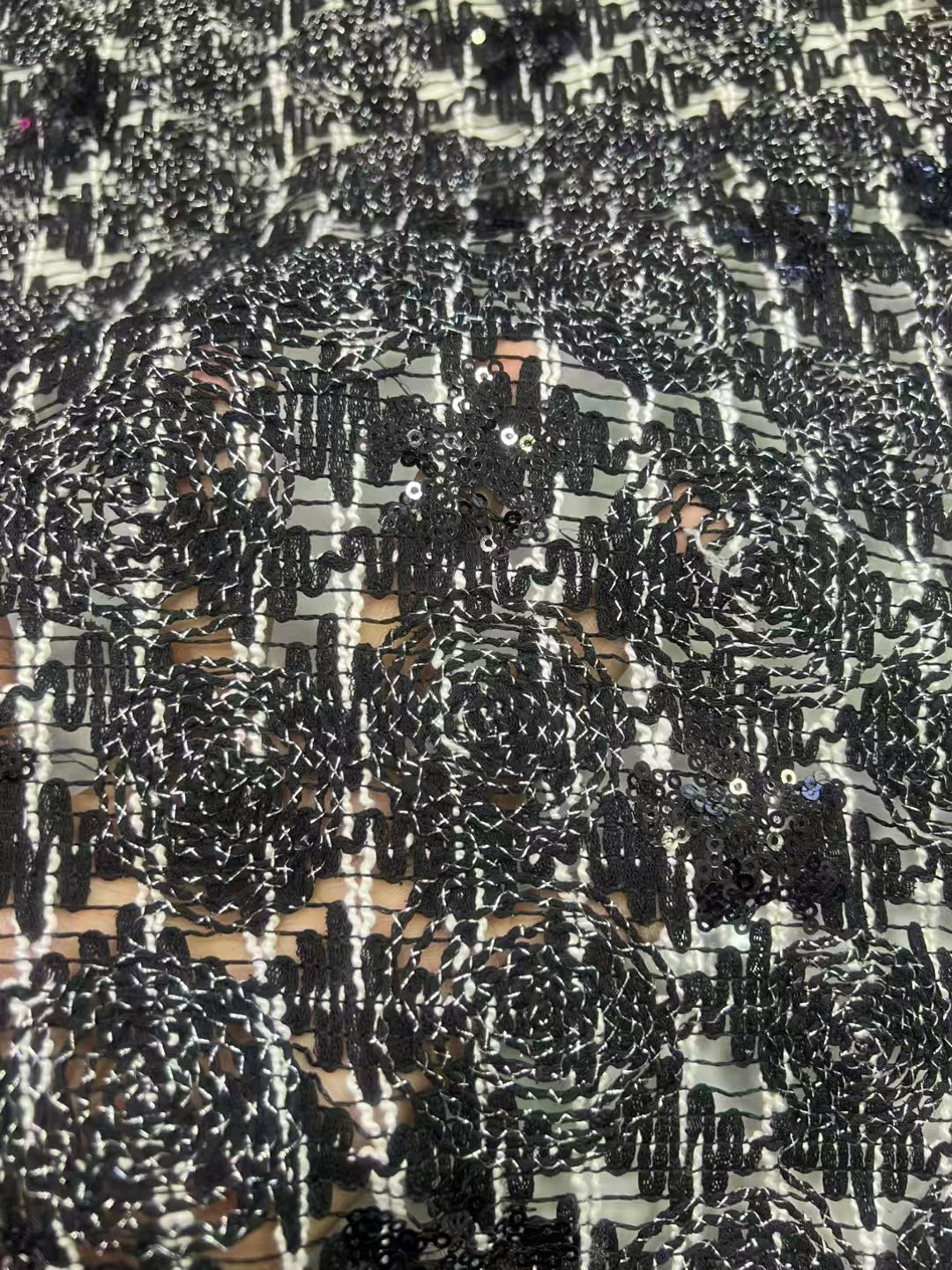 Circle Embroidery Sequins Fabric