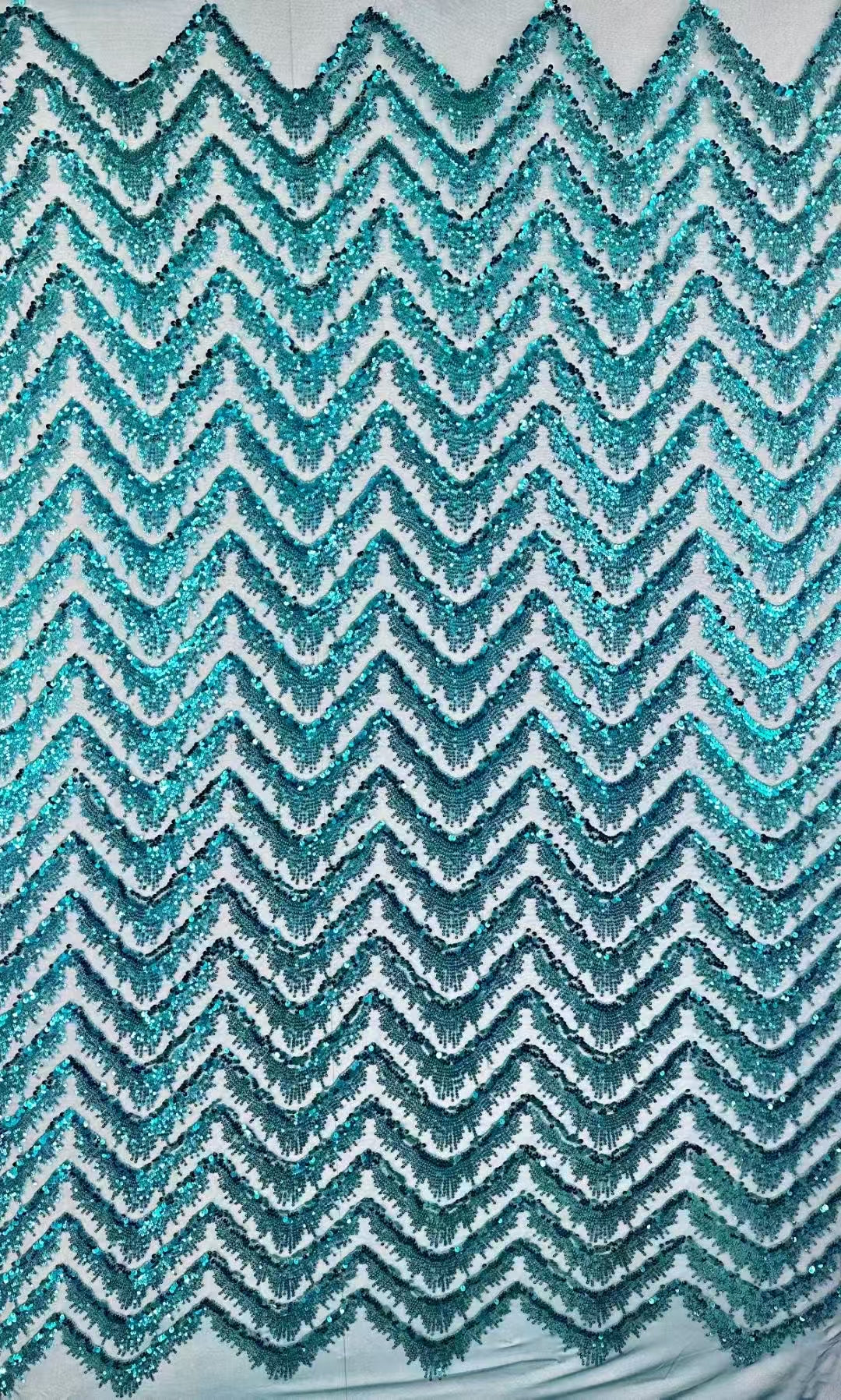 Wave Sequins Embroidery Fabric