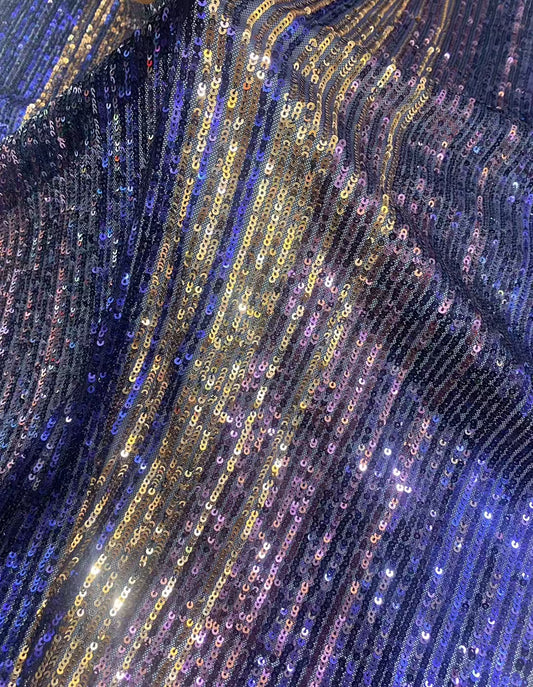Vertical Stripe Sequins Fabric