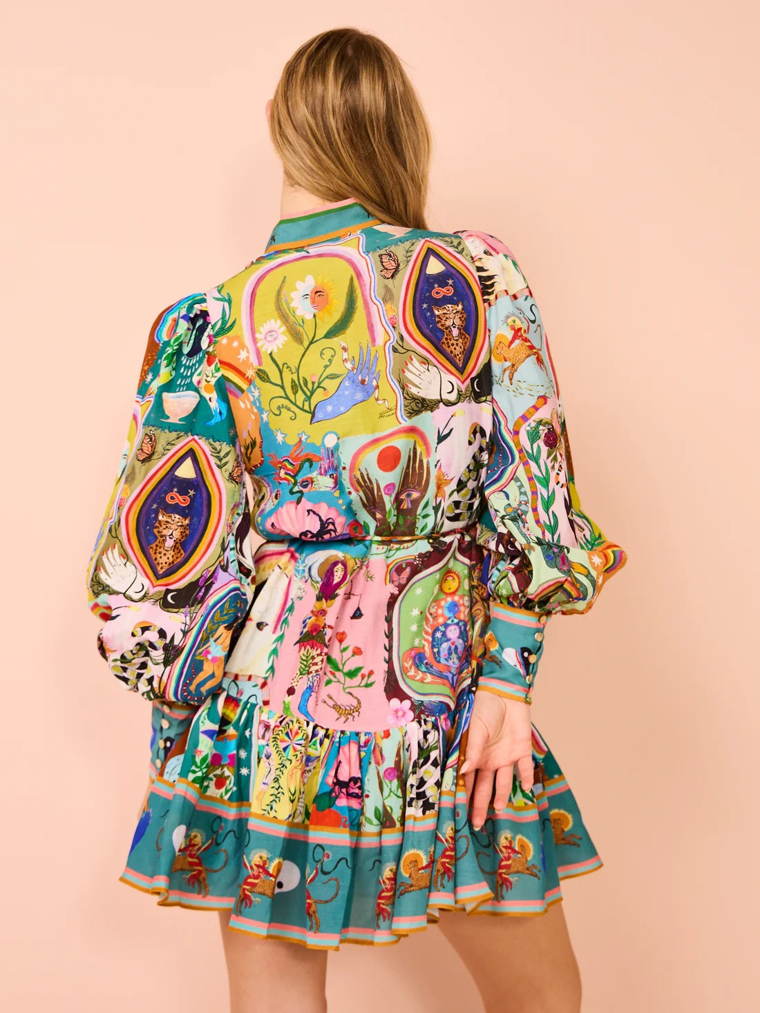 Sylvia Colorful Print Shirtdress
