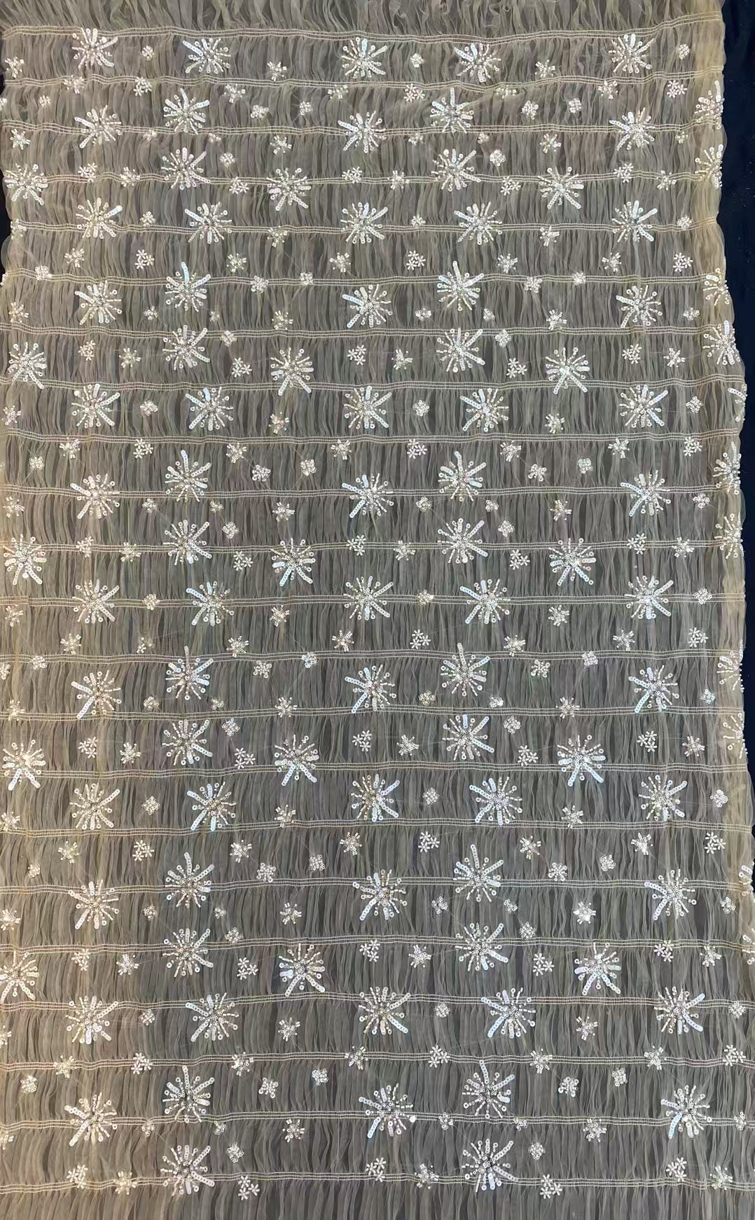 Pleated Sequins Gauze