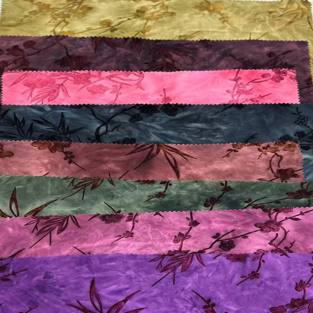 Water-Ink Tie-Dye Polyester-Spandex Stretch Icy Silk Fabric