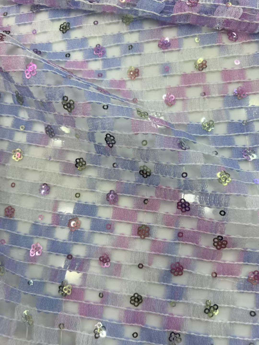 Small Flower Colorful Sequins Fabric